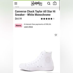 Converse - all white - size 6